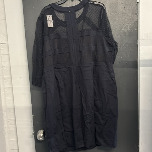 Lane Bryant Black Mesh 3/4 Sleeve Sheath Dress Size 26P NWT - Picture 5 of 5